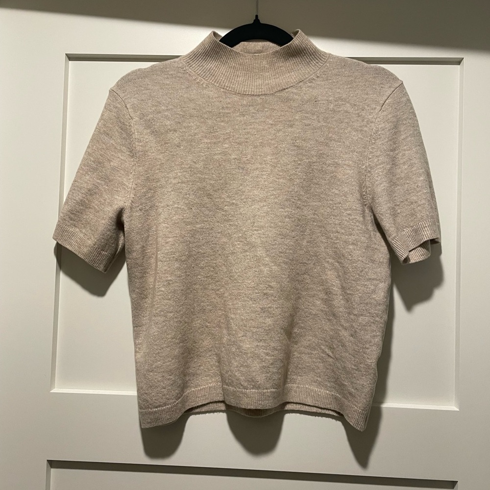 a new day beige mock neck top